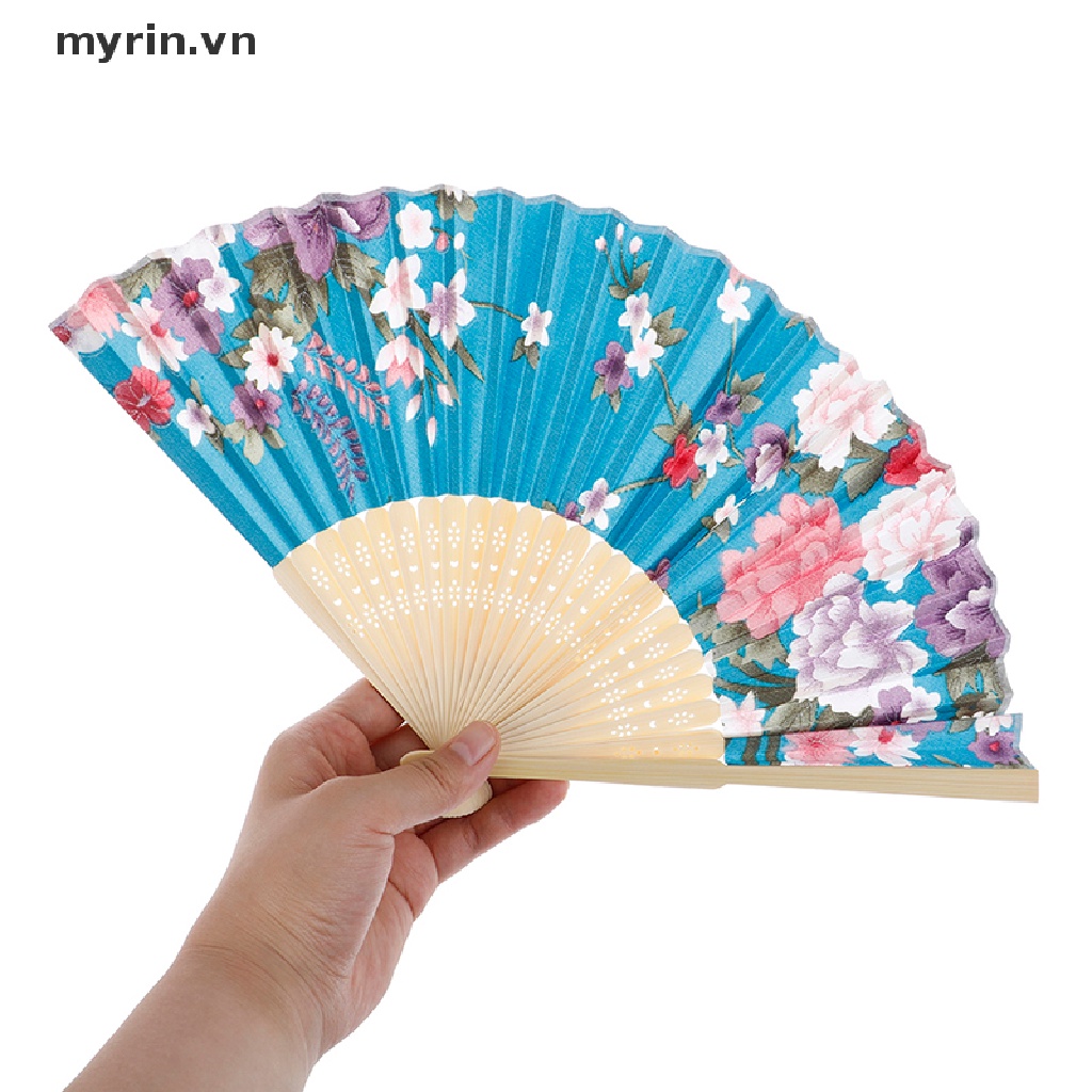 Quạt Xếp Cầm Tay Bằng Lụa Phong Cách Trung Hoa