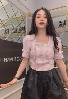 Áo dạ hồng tweed