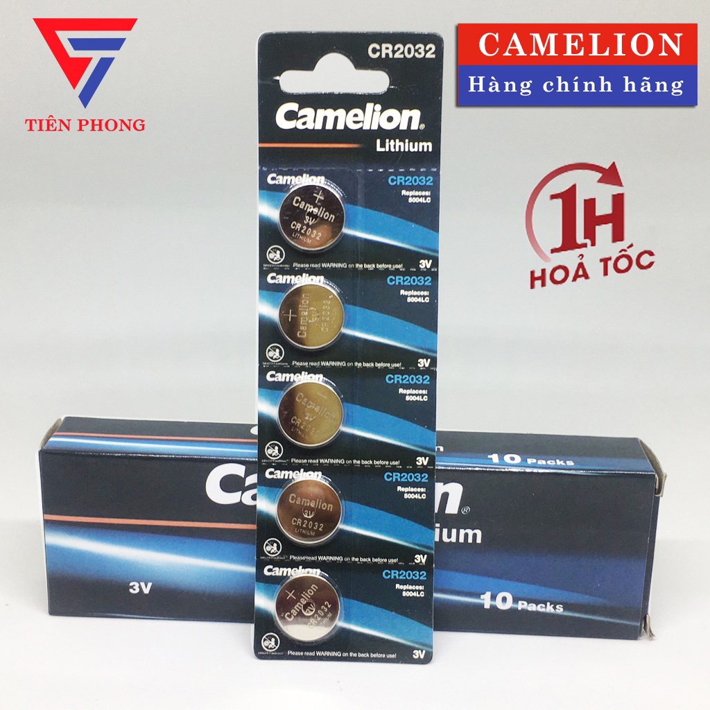 Pin cúc áo CR2032 Camelion Lithium 3V vỉ 5 viên cho điều khiển,đồ chơi đồng hồ
