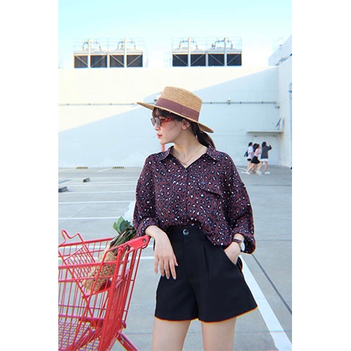 Áo sơ mi hoạ tiết freesize 🌺 họa tiết hoa 🌺 bắt mắt, trẻ trung, LEOPARD SHIRT
