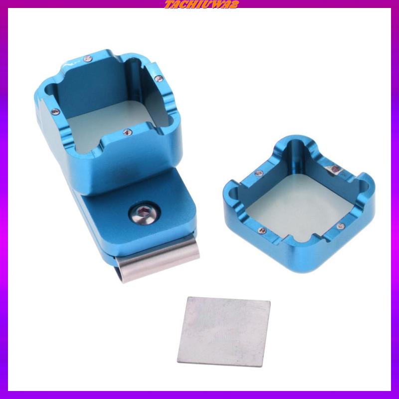 [Tachiuwa2] Hộp Đựng Phấn Bida Bằng Kim Loại Màu Đen Kèm Kẹp