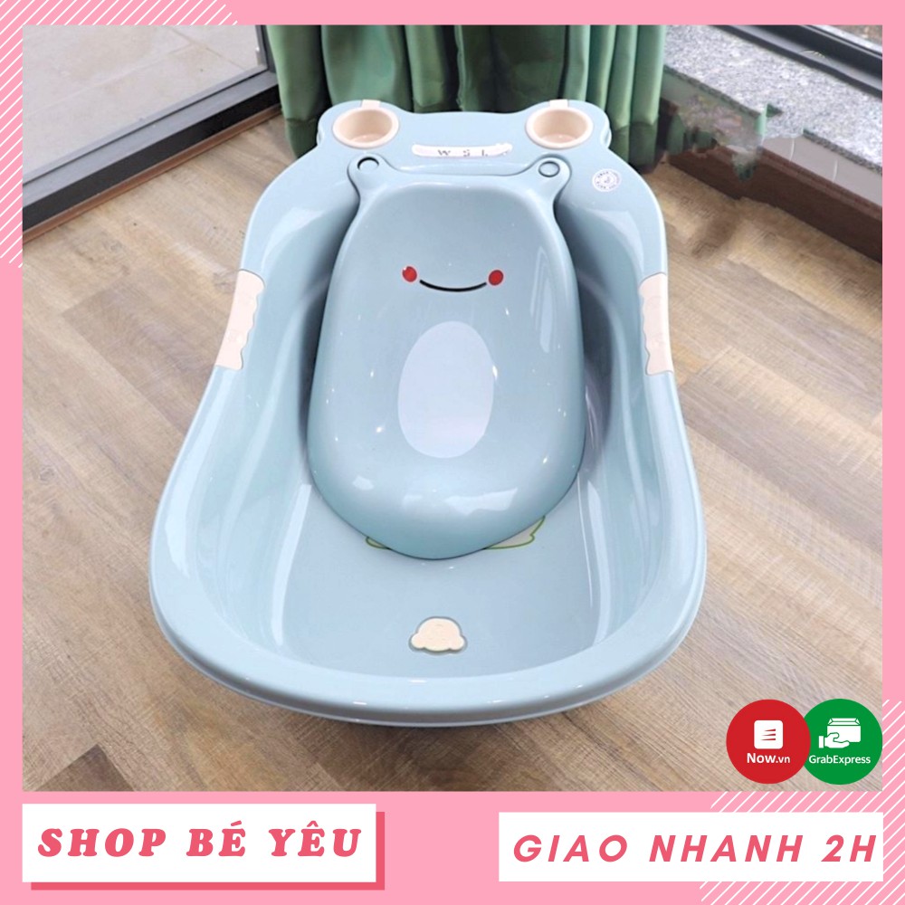 Chậu tắm cho bé  𝑭𝒓𝒆𝒆𝒔𝒉𝒊𝒑  Chậu tắm kèm ghế nằm hình chú ếch màu xanh cho bé yêu