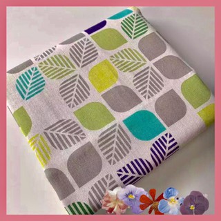 Vải canvas/ vải bố họa tiết lá cách điệu dùng làm phông nền chụp ảnh, may rèm cửa, túi tote, ga gối