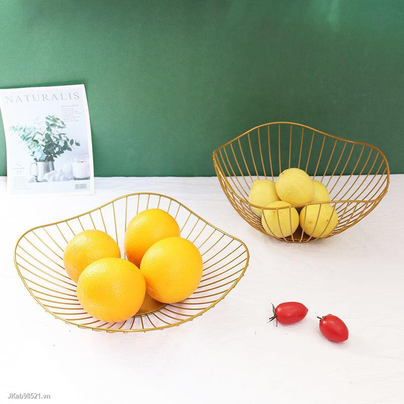 Nordic creative lotus leaf irregular home living room wrought iron fruit plate large capacity coffee table desktop snack basin basket