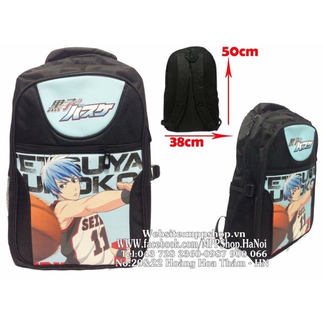 Ba lô kuroko no basket size to chất liệu dày đẹp