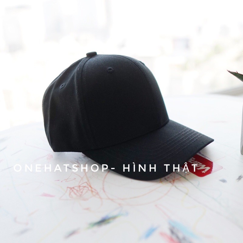 Nón lưỡi trai trơn đen fom cứng [CHẤT LƯỢNG CAO] - brand Onehatshop- Made in VietNam