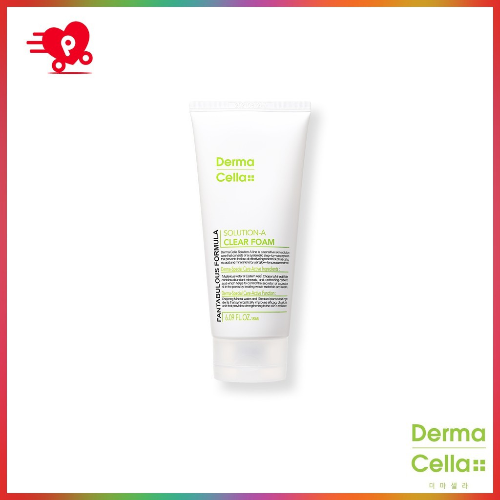 Sữa rửa mặt làm sạch sâu dành cho da nhạy cảm Dermacella Hàn Quốc 180ml (Dermacella Solution A Clear Foam) | BigBuy360 - bigbuy360.vn