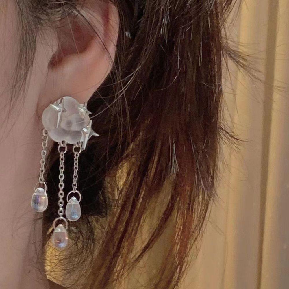 Qqmall Khuyên Tai Lủng Lẳng Hình Gấu Gummy Đám Mây Màu Trắng Nhám Cho|Bông Tai Hình Gấu Đính Đá Thời Trang Dành Cho Nữ