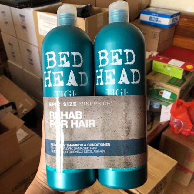 Cặp gội xả Tigi xanh dương cho tóc dầu Bed Head