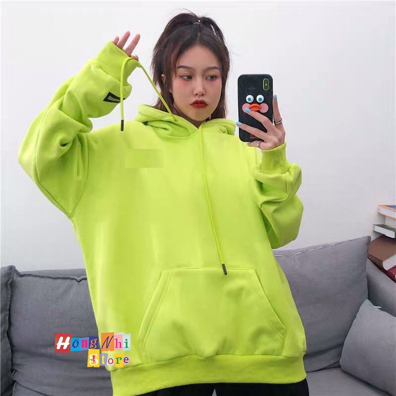 Áo Khoác Hoodie Trơn Ulzzang Unisex Màu Xanh Chuối Chất Nỉ Bông Cao Cấp Dáng Rộng Nam Nữ - MM