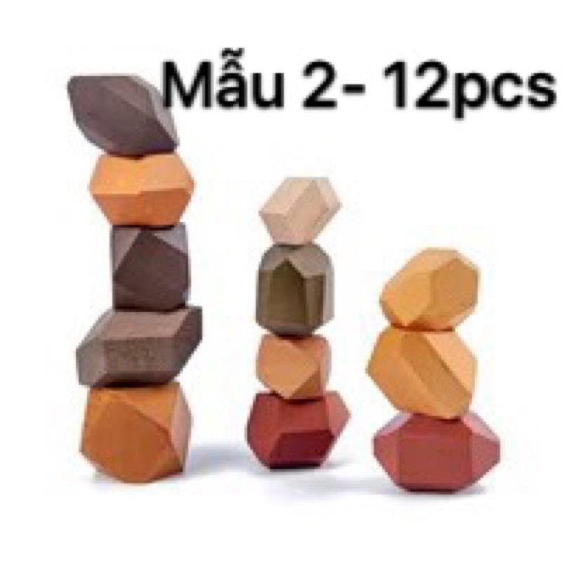 Khối gỗ thăng bằng nhiều màu sắc (gỗ Sồi), giáo cụ montessori