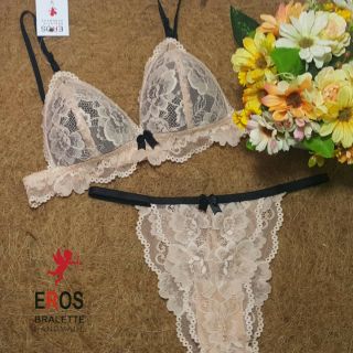 Set áo Bralette màu nude hồng Pater