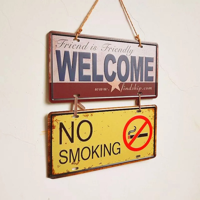 TRANH THIẾC TREO WELCOME &amp; NO SMOKING