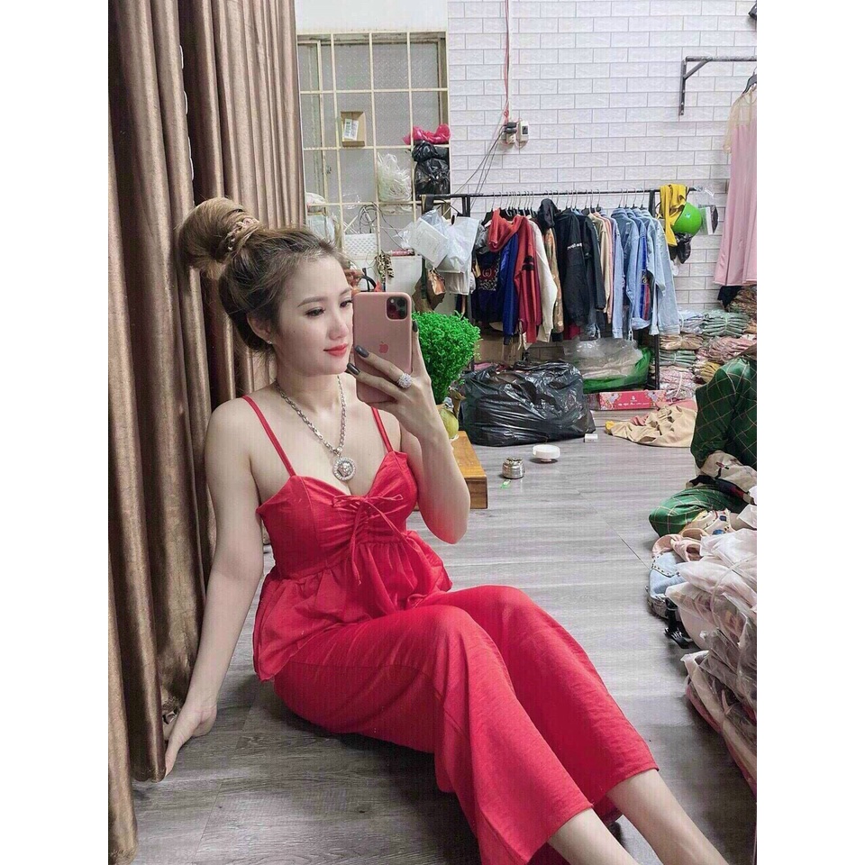 SET ĐỒ NỮ 2 DÂY CÚP NGỰC QUẦN DÀI PHỐI DÂY RÚT NƠ SEXY CỰC XINH CHE MỌI KHUYẾT ĐIỂM