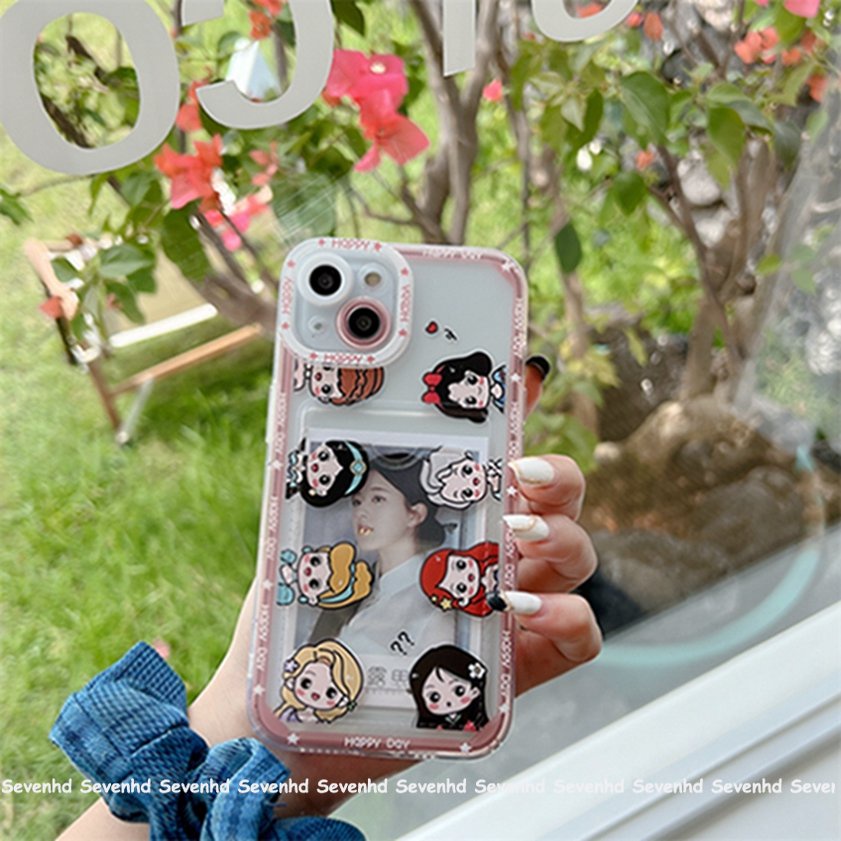 Ốp Điện Thoại Dẻo Họa Tiết Đôi Mắt Thiên Thần Kèm Ngăn Đựng Thẻ Cho iPhone 14 13 12 11 Pro Max X XR Xs Max 8 7 6 6s Plus SE 2020