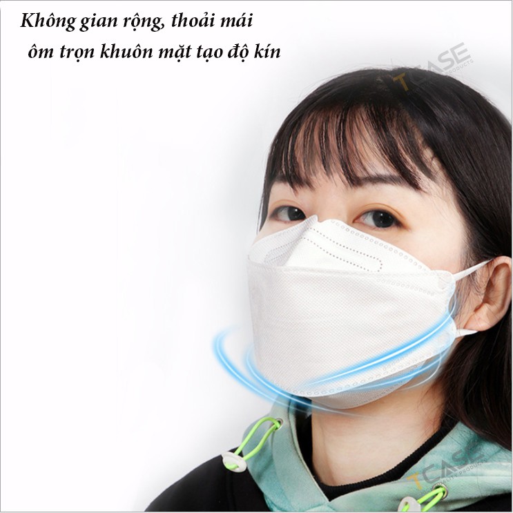 Khẩu trang KF94 chống bụi siêu mịn thiết kế nếp gấp chuẩn hàn quốc