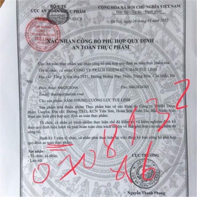 Sâm nhung cường lực tuệ linh  (hàng chính hãng tuệ linh)