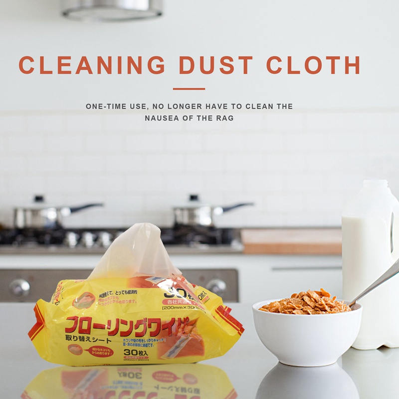 Set 5 gói 30 khăn lau bụi bằng vải lanh tĩnh điện dùng một lần
