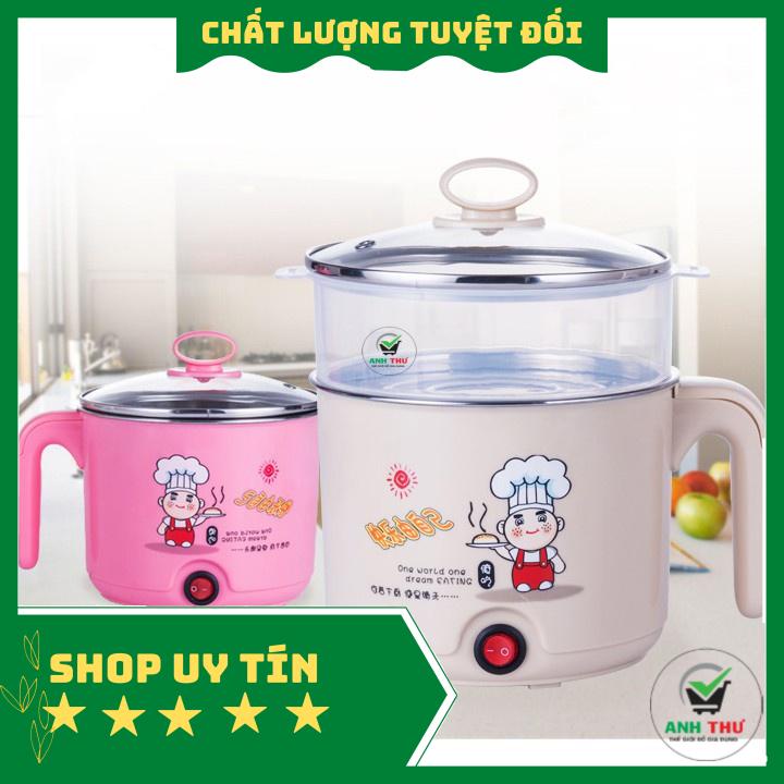 (1611) CA NẤU MÌ KIÊM NỒI LẨU MINI CÓ TẶNG KÈM XỬNG HẤP 18 CM - CA NẤU ĐA NĂNG SIÊU TIỆN DỤNG