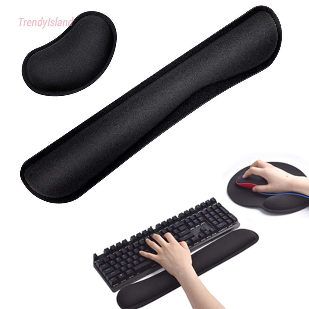 Office Hand Care Cushion Keyboard Mouse Wrist Rest Pad Ergonomic Memory Foam Set Computer Accessories