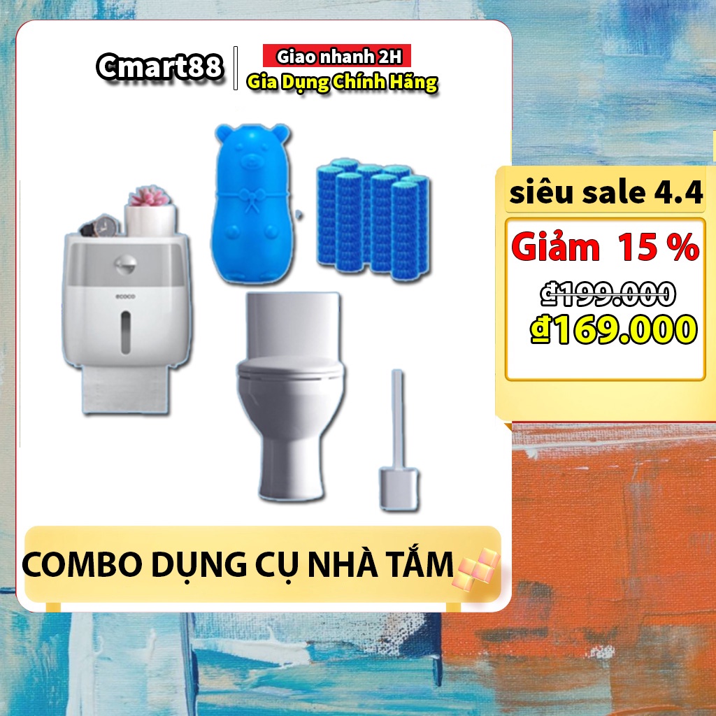 [Combo]Hộp đựng giấy vệ sinh, chổi cọ nhà tắm, lọ thả bồn cầu ⚡️ FreeShip ⚡️ kèm quà tặng nhân dịp cuối năm