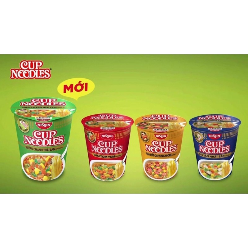 Mỳ cup noodles - mỳ ly Nisin mix 4 vị
