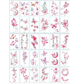 (SIÊU HOT) Combo 30 Tấm Hình Xăm Dán Hình Bướm Hình Xăm Hoạt Hình Hình Xăm Mini Sticker mini Sticker Trang trí đẹp siêu