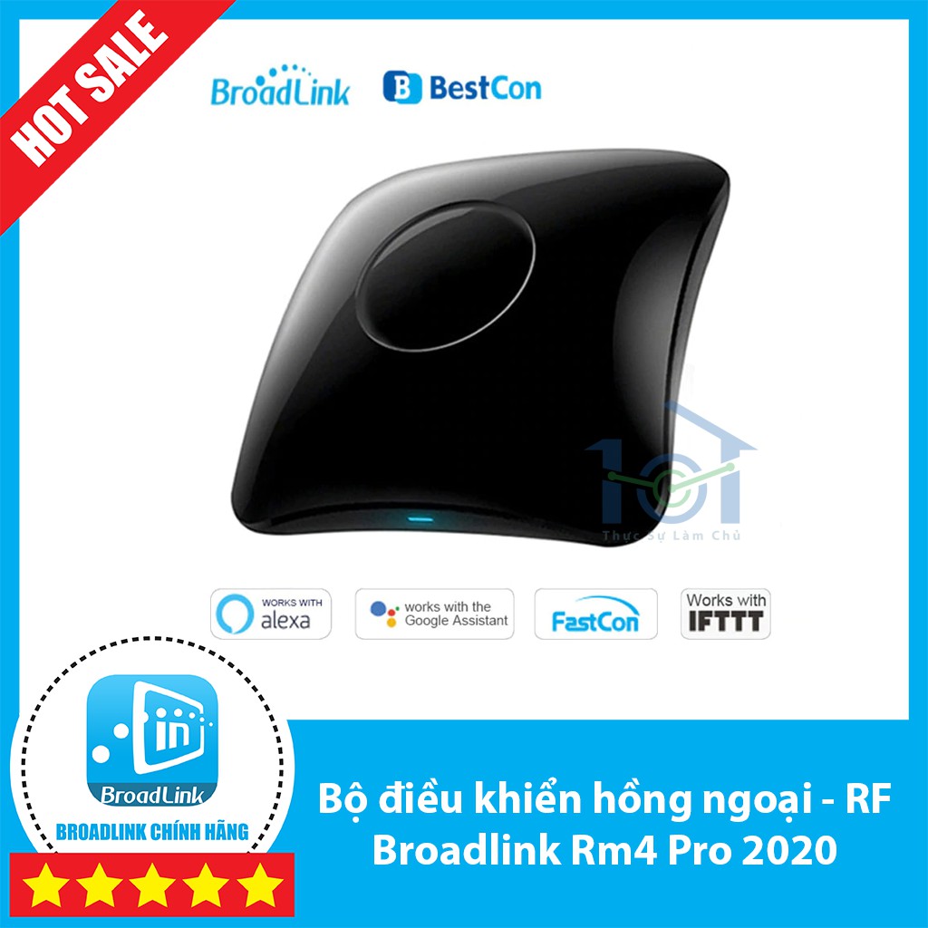 Bộ điều khiển trung tâm Broadlink Rm Pro 4 2020 / Rm 4C Pro  - điều khiển sóng RF + IR - kết nối được cảm biến thêm.