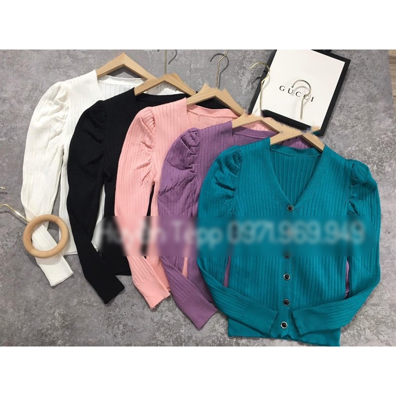 (Up New) ÁO LEN NỮ KHUY TAY BỒNG - AK1377