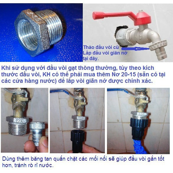 Vòi Tưới Cây, Vòi Rửa Xe, Vòi Nước Đa Năng Giãn Nở 3 Lần Từ 5m, 10m, 20m, 30 Mét Thông Minh Có Các Chế Độ Nước Tiện Dụng
