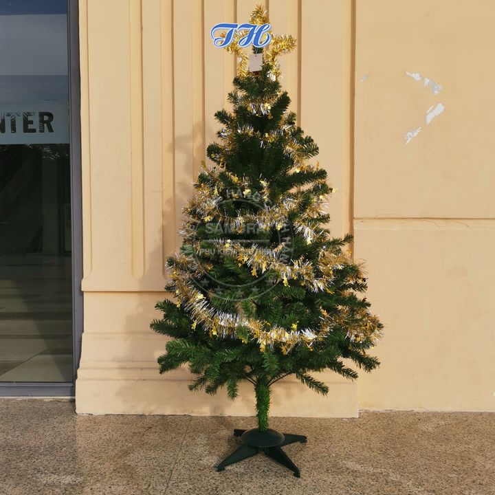 Cây thông noel 1m5 + ĐÈN LED trang trí nhà cửa, phòng khách, mùa giáng sinh tặng kèm ngôi sao và dây kim tuyến