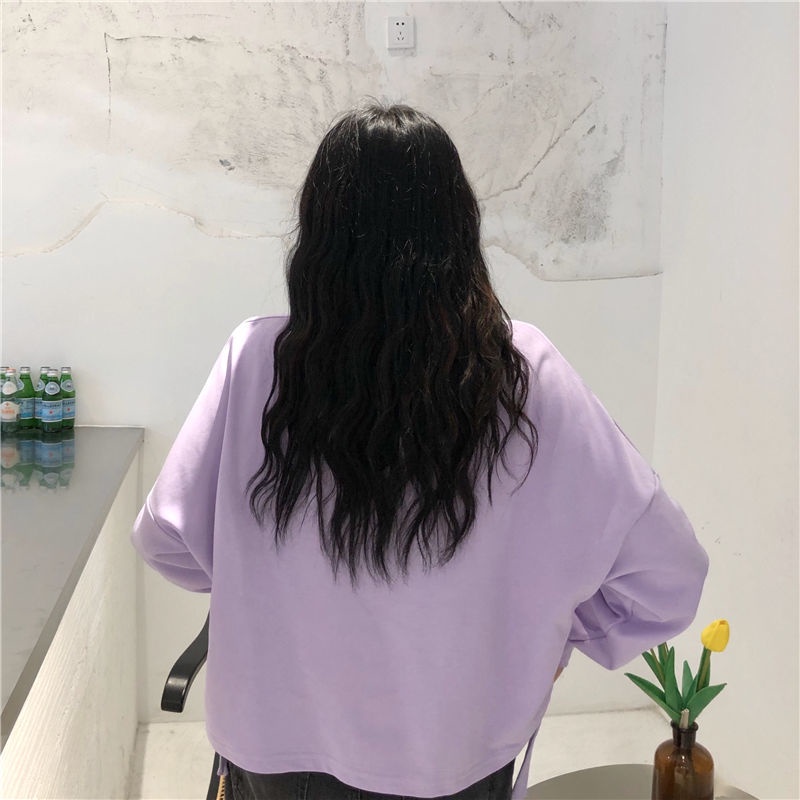 Áo sweater Dáng Rộng Tay Dài Thiết Kế Đơn Giản Phong Cách Hàn Quốc Thời Trang WY-01