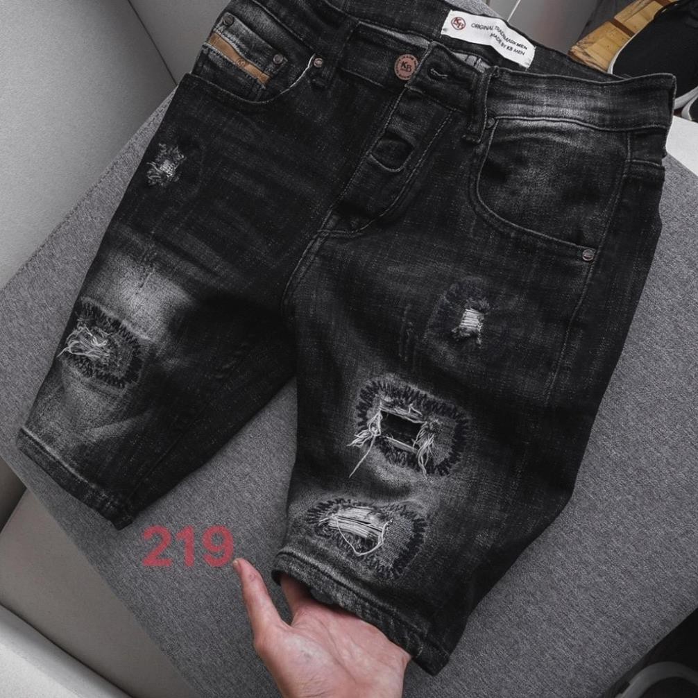 Quần Short Nam AD219JM Short Jean Nam Chất Bò VNXK Co Dãn Cao Cấp Xám Rách Xước Cao Cấp SHV Giá Gốc Tận Xưởng (44-70KG)