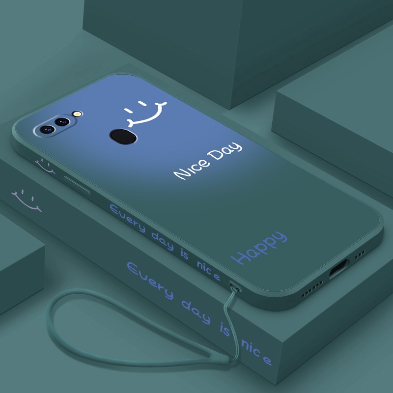 Ốp Điện Thoại Silicon Mềm Chống Sốc Màu Tương Phản In Hình Mặt Cười Cho OPPO a5s a12 a7 A3S A12e F5 F7 F9
