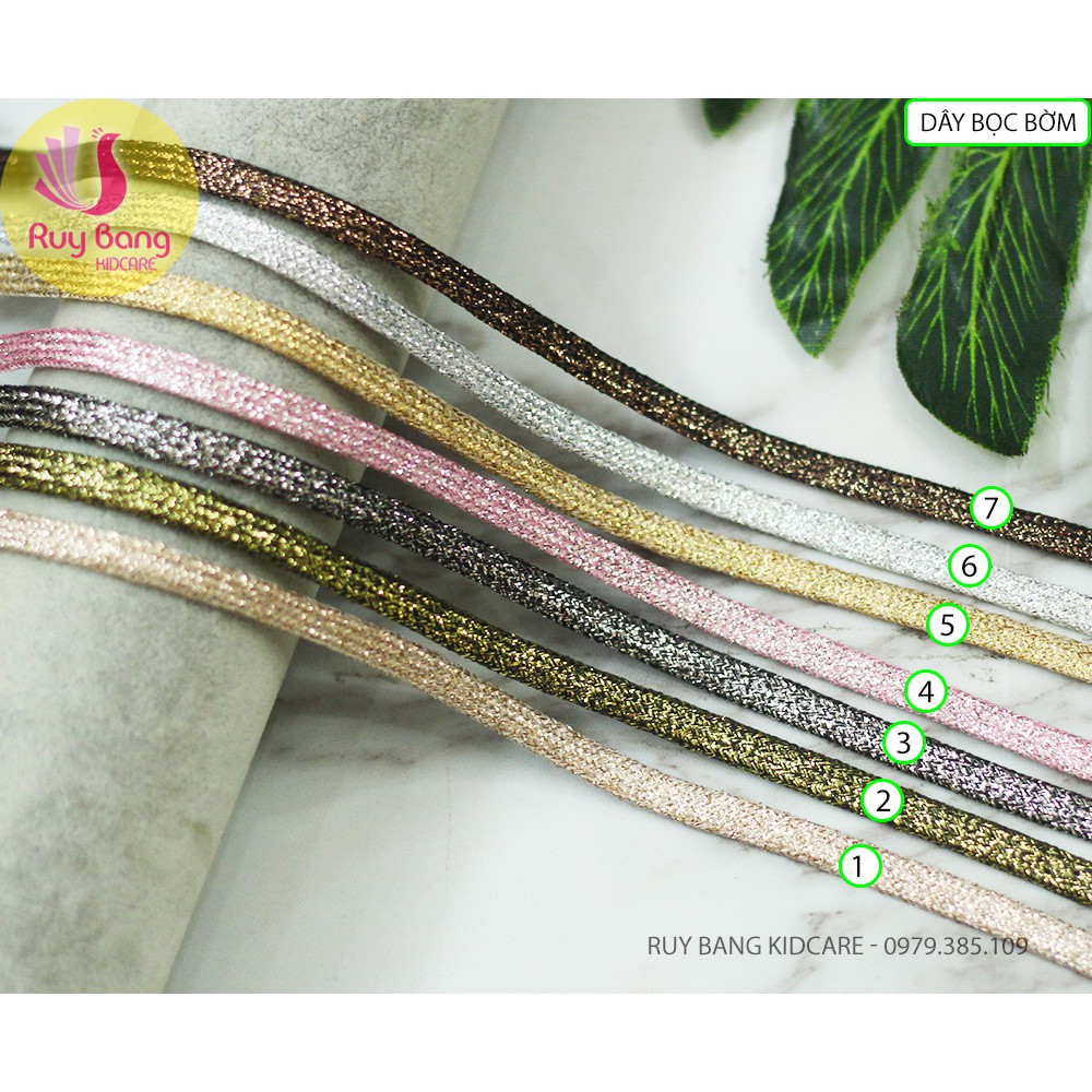 Ruy băng nhũ luồn bờm 6mm