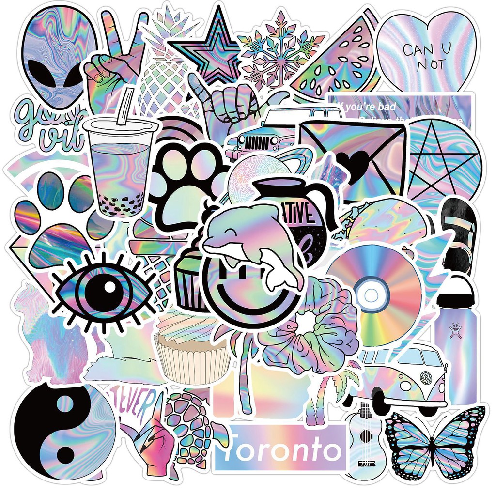 50 Miếng Sticker Dán Vali Dễ Thương Chống Thấm Nước