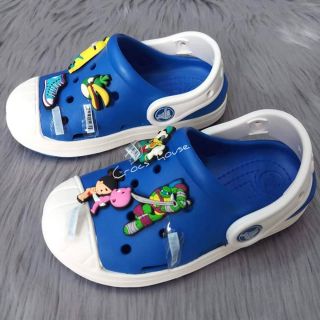 Dép sục crocs cho bé bump it màu xanh blue tặng kèm 8 jibbitz - crocs house