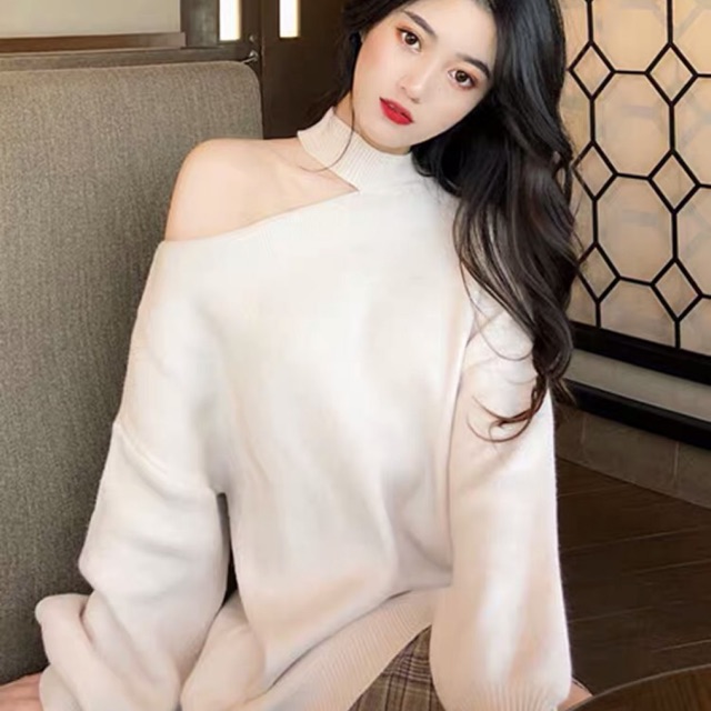 (HÀNG ORDER) Áo len lệch vai phong cách sexy trẻ trung - GNCM