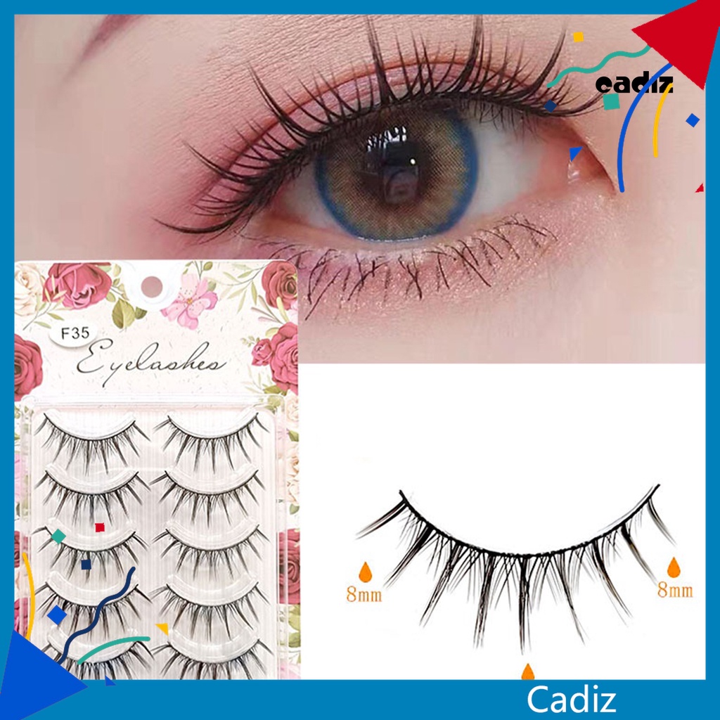 Bộ 5 Cặp Lông Mi Giả Cong Dày 3D Tự Nhiên Dành Cho Hóa Trang Tiệc Tùng