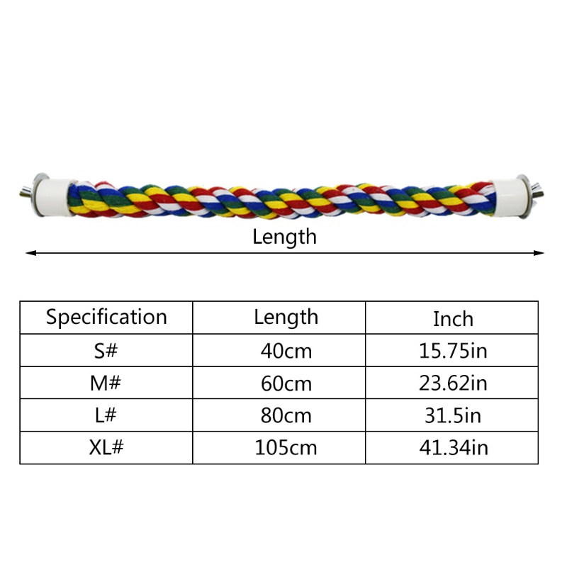 Đồ Chơi Dây Thừng Cotton Đứng Có Thể Uốn Cong Cho Chim Vẹt Nhỏ