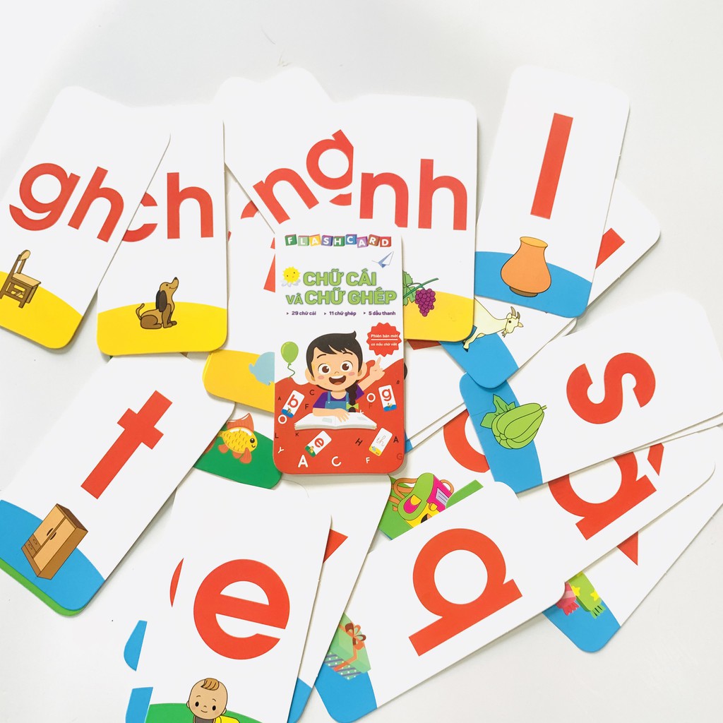 Bộ thẻ Flashcard - Bé học chữ cái (7x14cm)