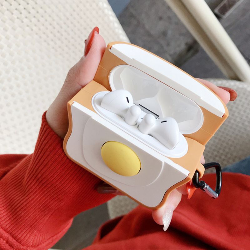 Ốp Bảo Vệ Hộp Đựng Tai Nghe Airpods Hình Bánh Mì Nướng Xinh Xắn Cho Hua-wei Freebuds 3