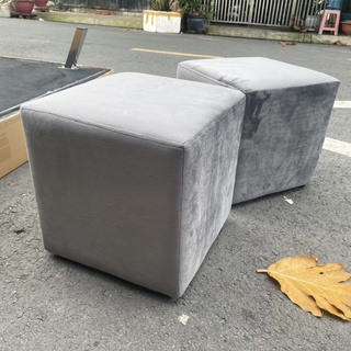Bộ 2 ghế đôn vải Nhung xám - Ghế đôn sofa Bed giá rẻ
