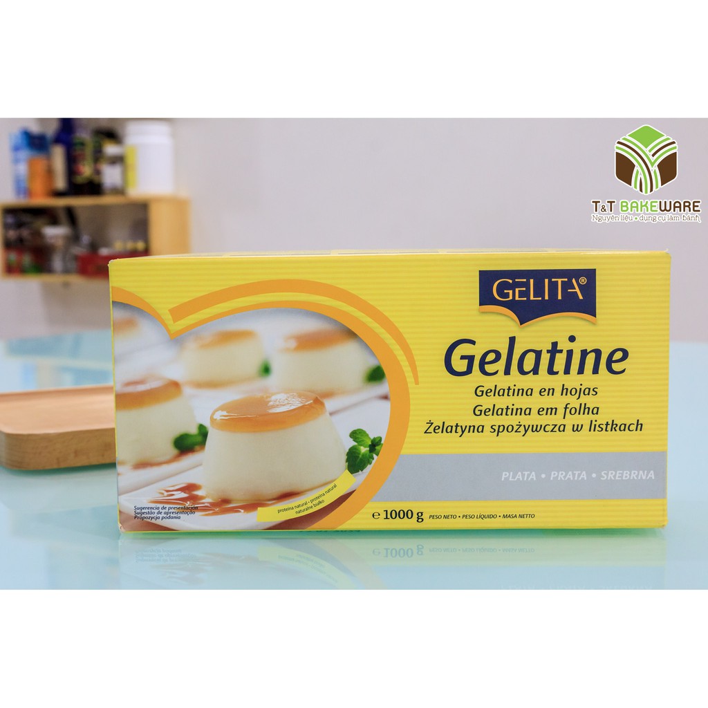 Hộp Gelatine lá 1kg (HLGELATINELA01)