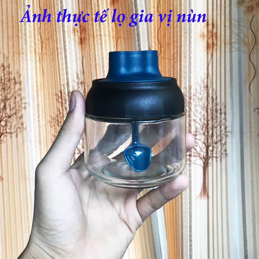 Lọ đựng gia vị thủy tinh nắp xanh kèm thìa xúc có dung tích 250ml-280ml hàng chất lượng loại 1 do ducstore PP | BigBuy360 - bigbuy360.vn