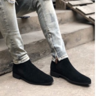 Giày cao cổ nam - Giày Boot Nam - Chelsea Boots Da Bóng