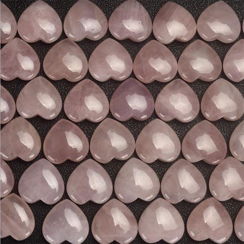 Đá thạch anh hồng hình trái tim màu hồng xinh xắn