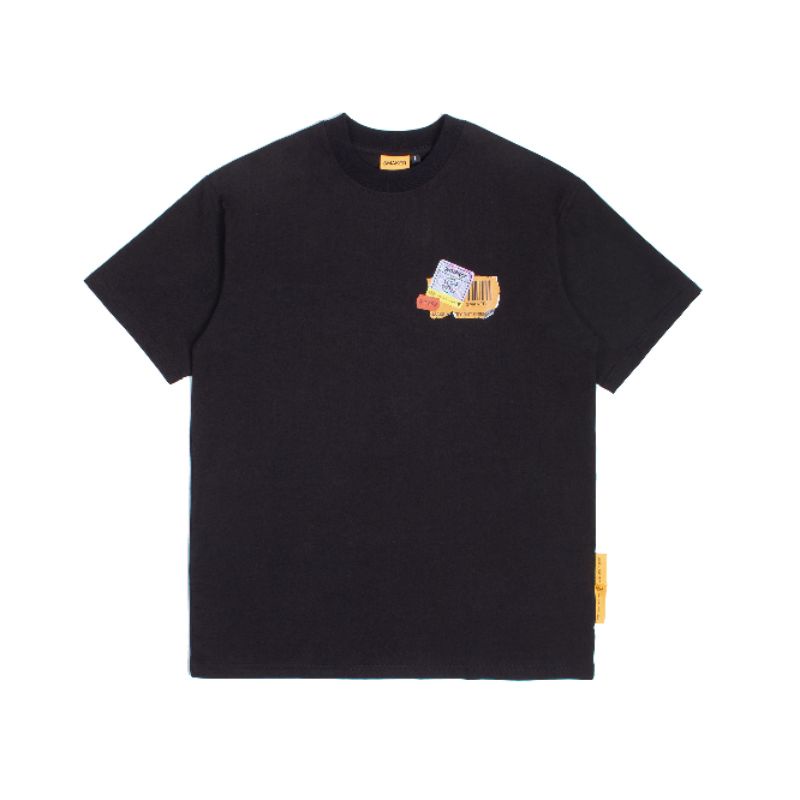 Áo Thun Sticker Đen CỘC TAY CHẤT LIỆU COTTON PHONG CÁCH UNISEX