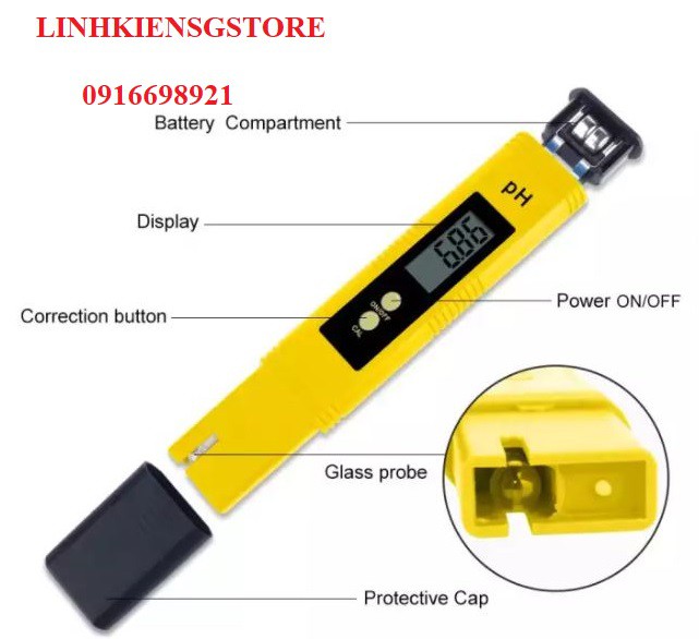 GIÁ SỈ   Bút đo độ PH trong nước có độ chính xác cao kỹ thuật số màn hình LCD