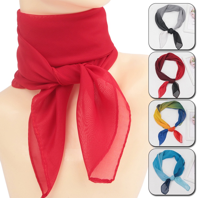 Khăn Voan Choàng Cổ Hình Vuông 65*65cm Thời Trang Đi Biển Cho Nữ